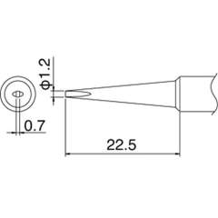 Hakko T18-DL12. Soldering tip Shape-1.2DL