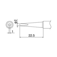 Hakko T18-DL2. Soldering tip Shape-2DL