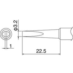 Hakko T18-DL32. Soldering tip Shape-3.2DL