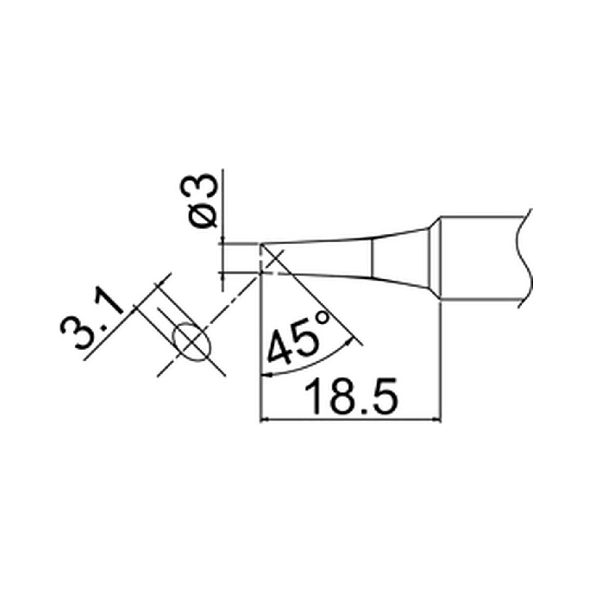 Hakko T19-C3. Soldering tip Shape-3C