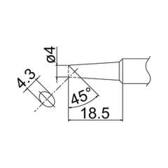 Hakko T19-C4. Soldering tip Shape-4C