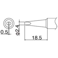 Hakko T19-D24. Soldering tip Shape-2.4D