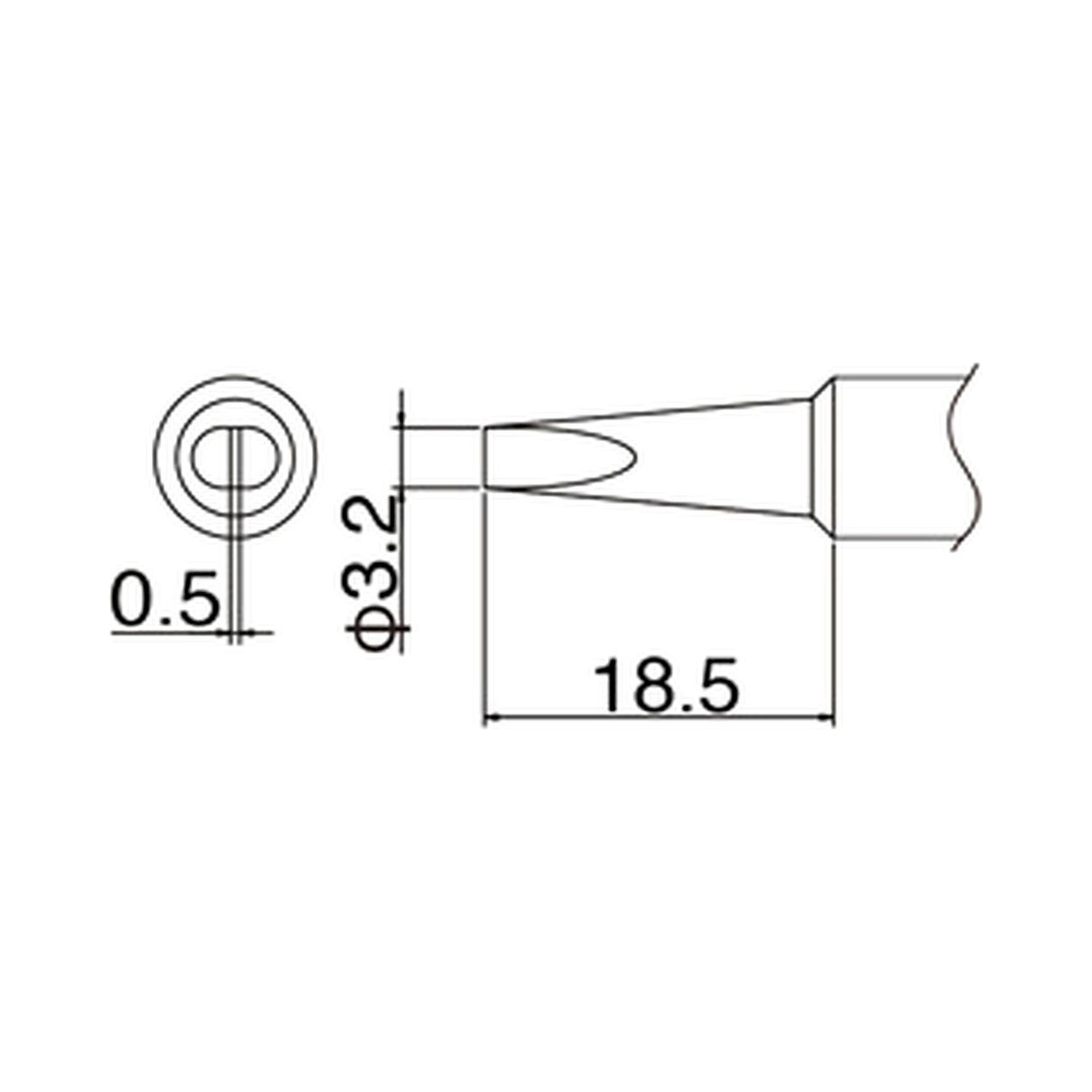 Hakko T19-D32. Soldering tip Shape-3.2D