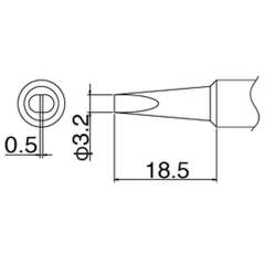 Hakko T19-D32. Soldering tip Shape-3.2D