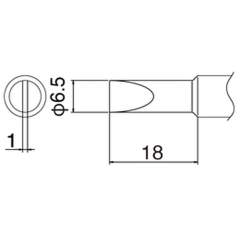 Hakko T19-D65. Soldering tip Shape-6.5D