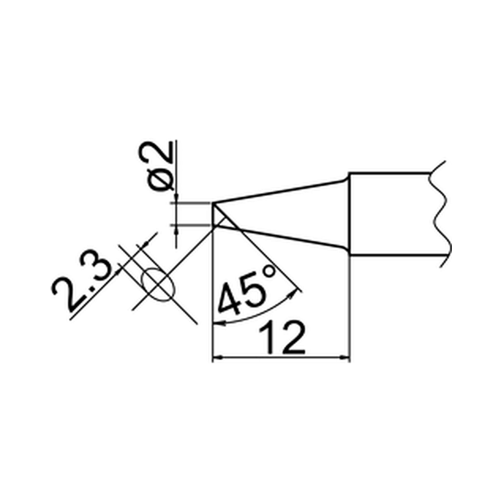 Hakko T20-BCF2. Soldering tip Shape-2BC (tinned cut surface only)