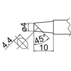 Hakko T20-BCF4. Soldering tip Shape-4BC (tinned cut surface only)