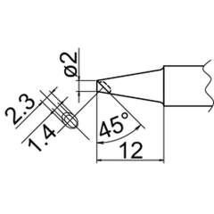 Hakko T20-BCM2. Soldering tip Shape-2BC Bevel with indent