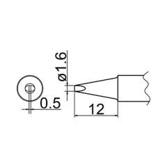 Hakko T20-D16. Soldering tip Shape-1.6D