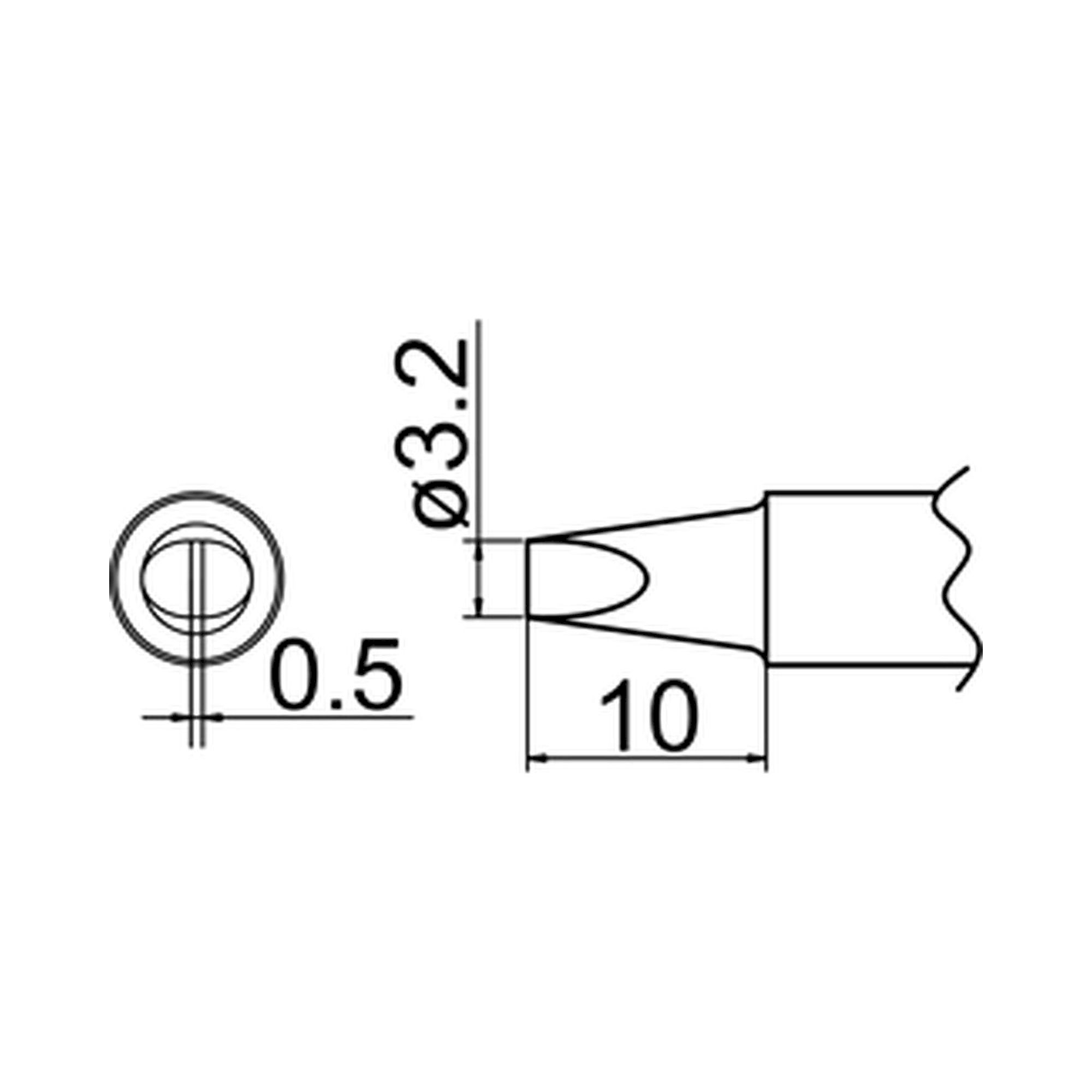 Hakko T20-D32. Soldering tip Shape-3.2D