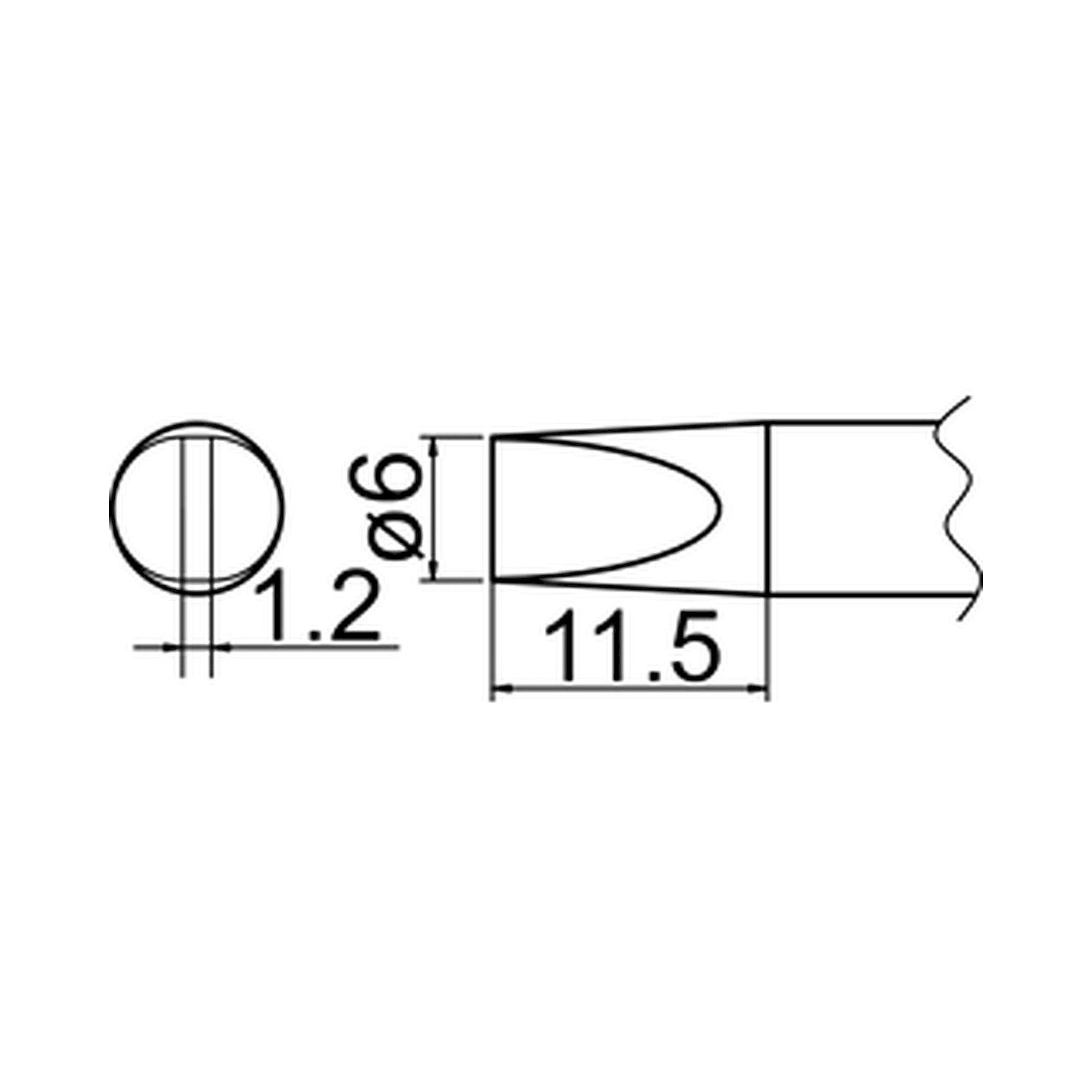 Hakko T20-D6. Soldering tip Shape-6D