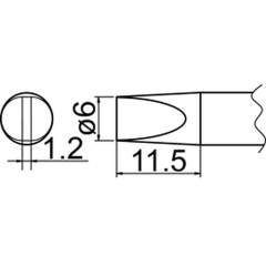 Hakko T20-D6. Soldering tip Shape-6D