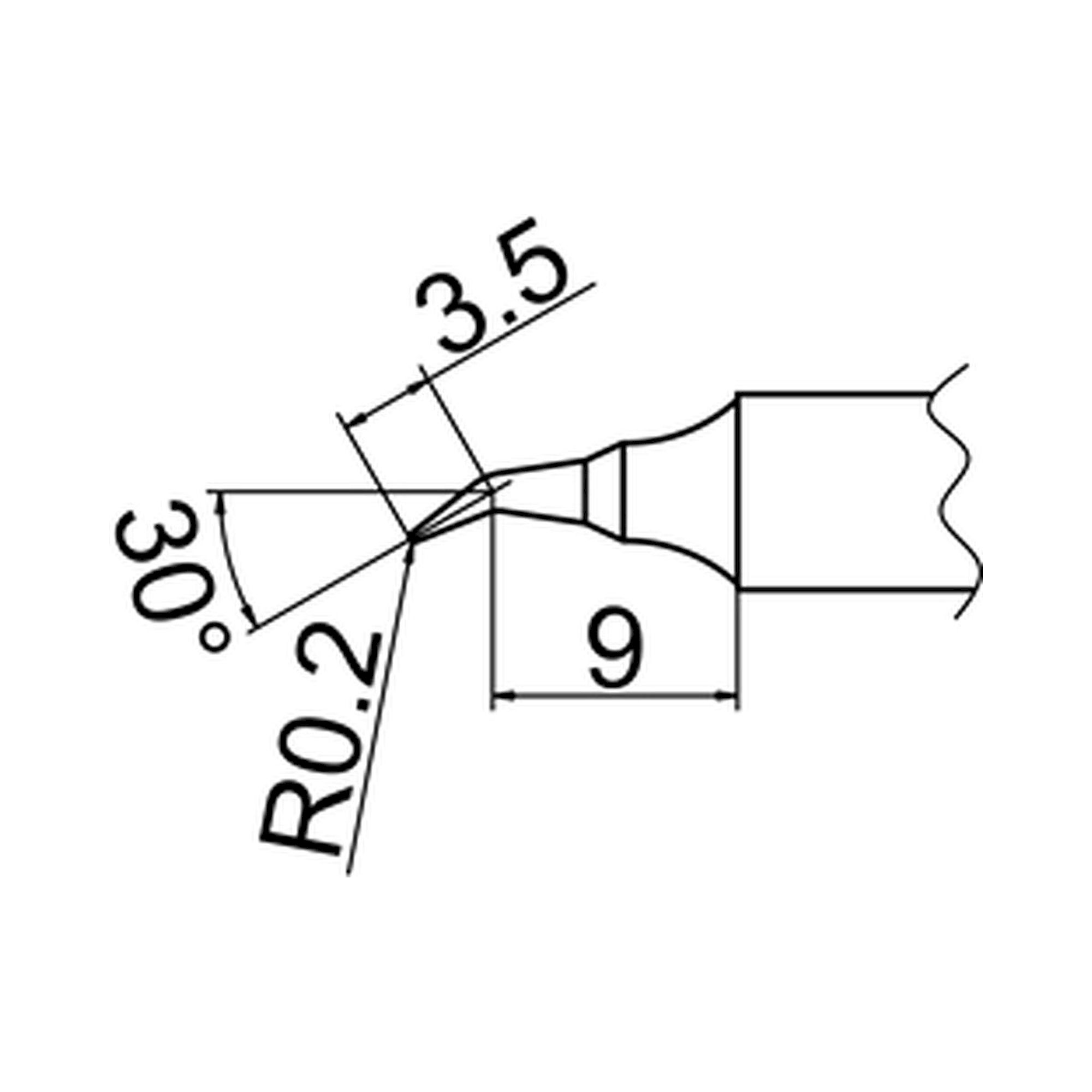 Hakko T20-J02. Soldering tip Shape-0.2J (Shape-0.2RSB)