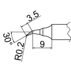 Hakko T20-J02. Soldering tip Shape-0.2J (Shape-0.2RSB)