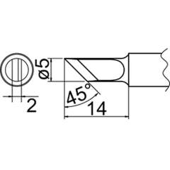 Hakko T20-K. Soldering tip Shape-K