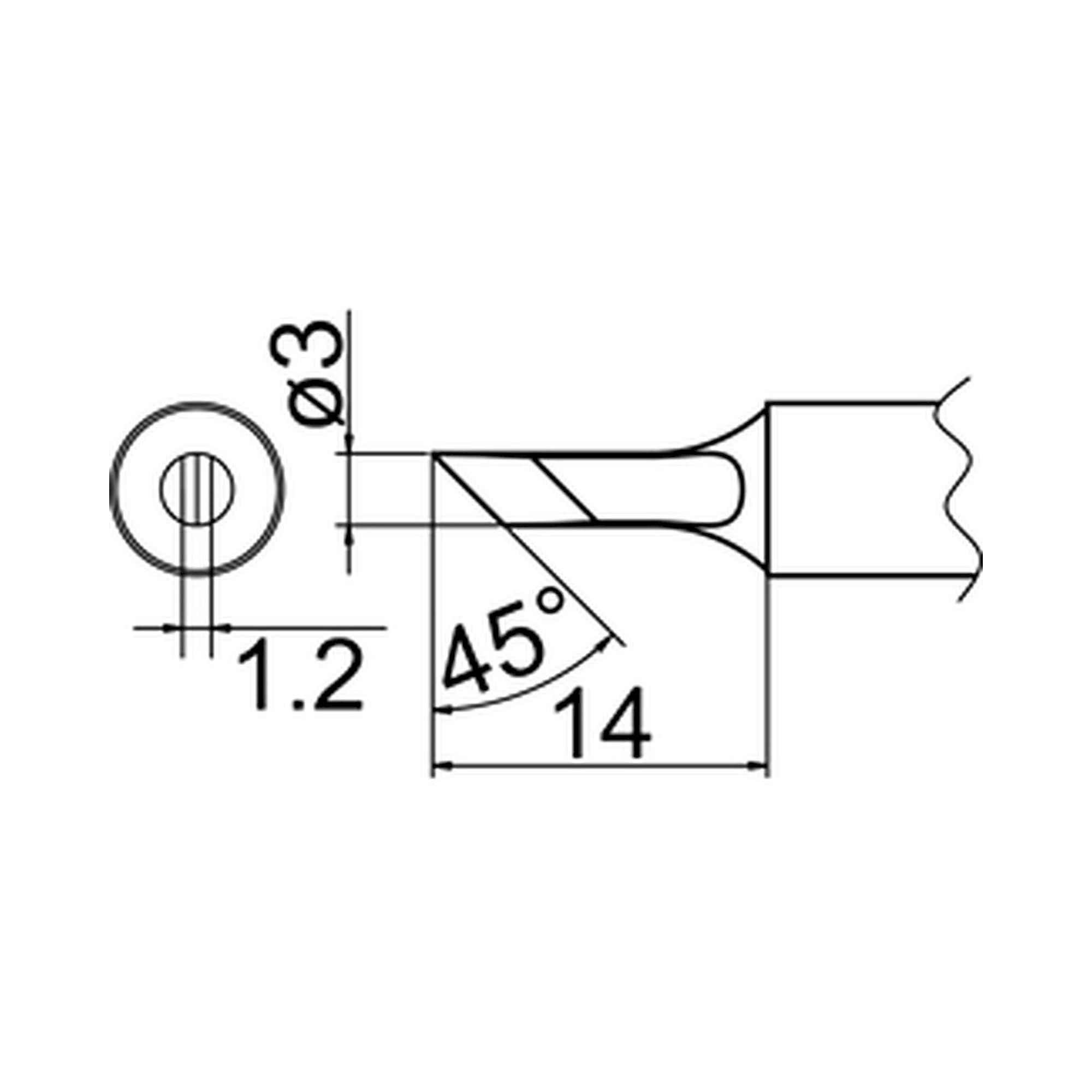 Hakko T20-KU. Soldering tip Shape-KU
