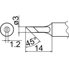 Hakko T20-KU. Soldering tip Shape-KU