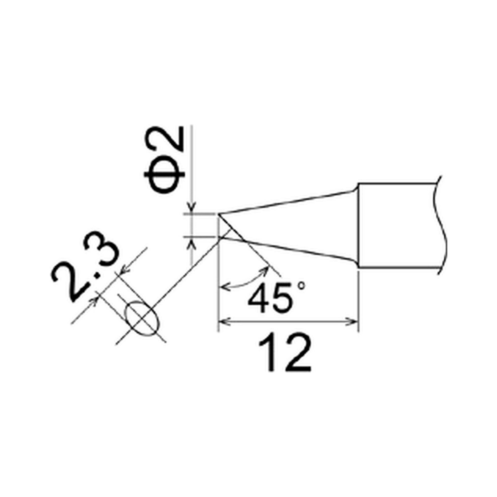 Hakko T22-BC2. Soldering tip Shape-2BC * Heavy Duty Type