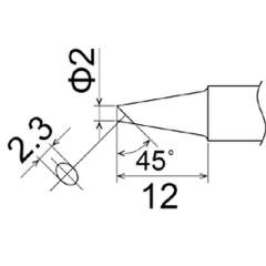 Hakko T22-BC2. Soldering tip Shape-2BC * Heavy Duty Type