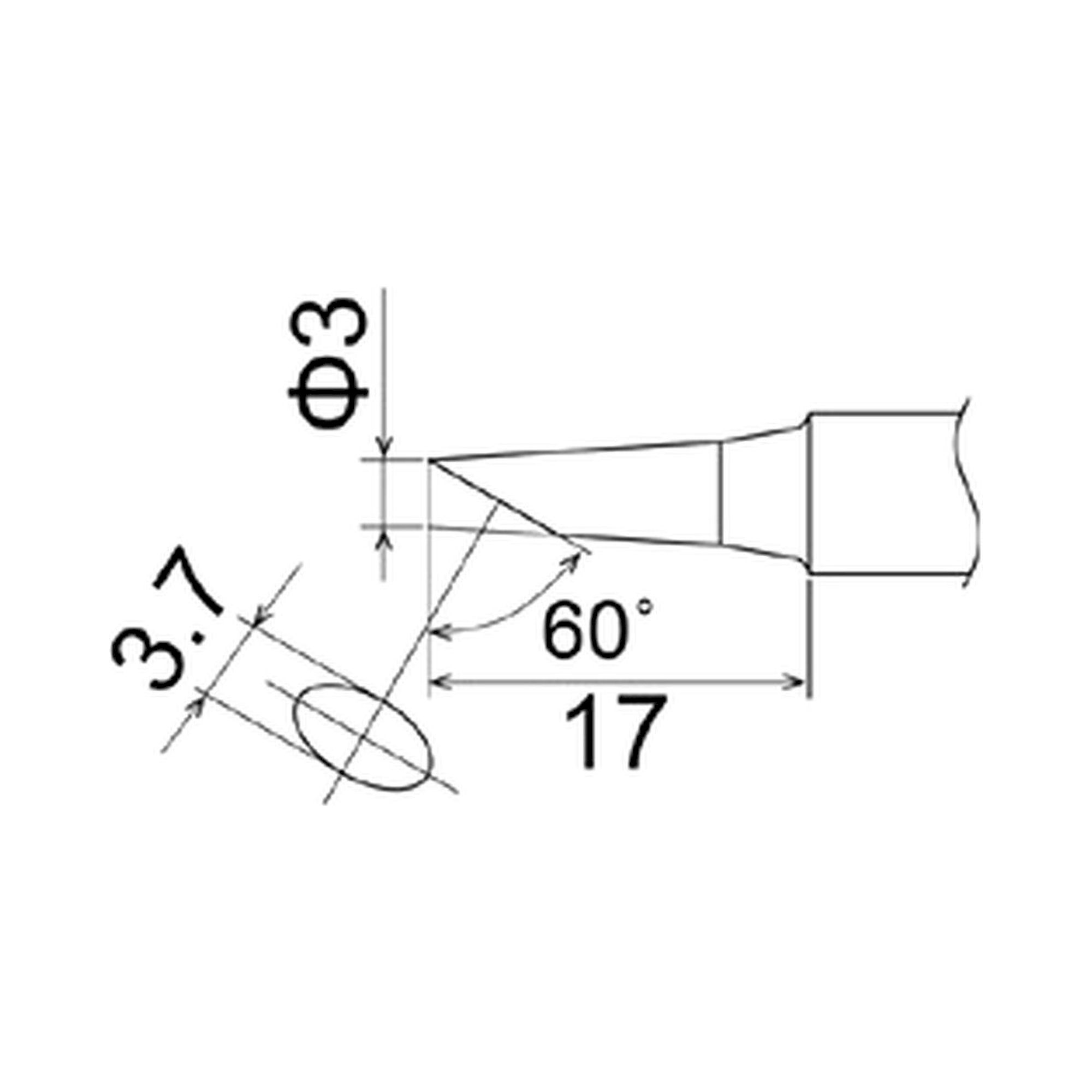 Hakko T22-C3. Soldering tip Shape-3C * Heavy Duty Type