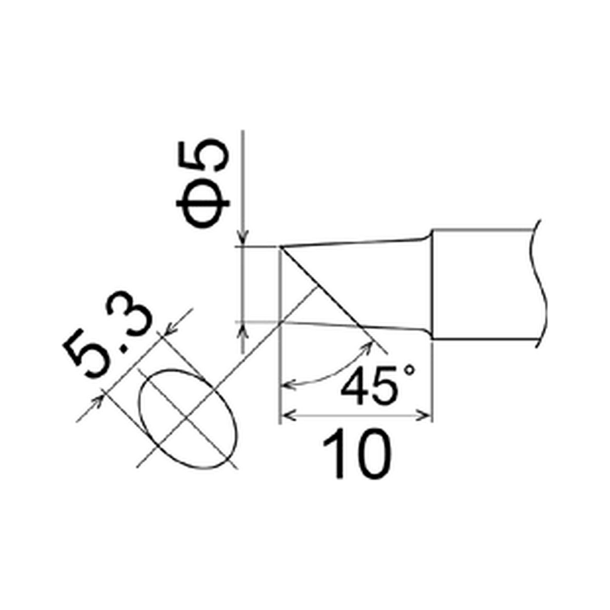 Hakko T22-C5. Soldering tip Shape-5C * Heavy Duty Type