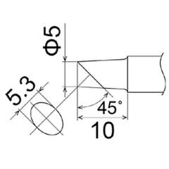 Hakko T22-C5. Soldering tip Shape-5C * Heavy Duty Type