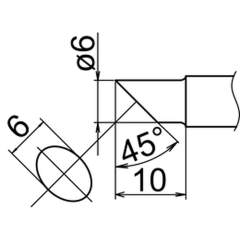 Hakko T22-C6. Soldering tip Shape-6C * Heavy Duty Type