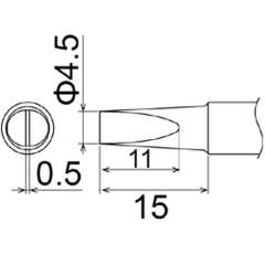 Hakko T22-D45. Soldering tip Shape-4.5D * Heavy Duty Type