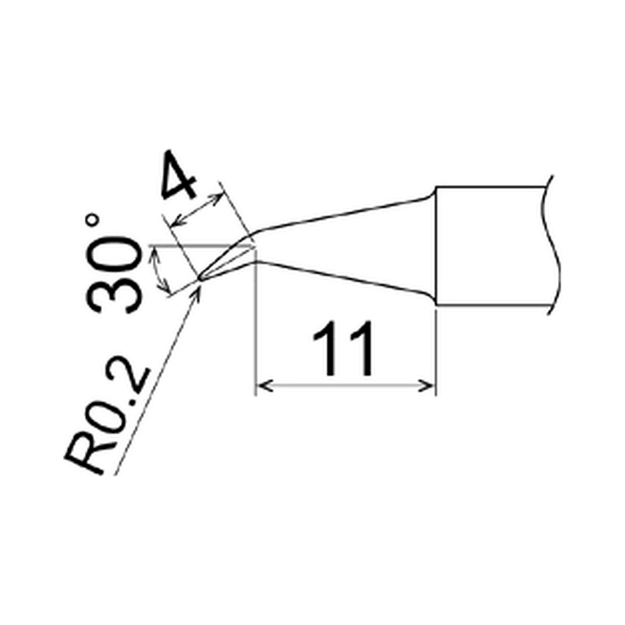 Hakko T22-J02. Soldering tip Shape-0.2J * Heavy Duty Type