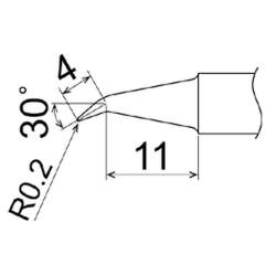 Hakko T22-J02. Soldering tip Shape-0.2J * Heavy Duty Type