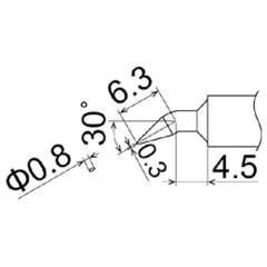Hakko T22-JD08. Soldering tip Shape-0.8JD * Heavy Duty Type