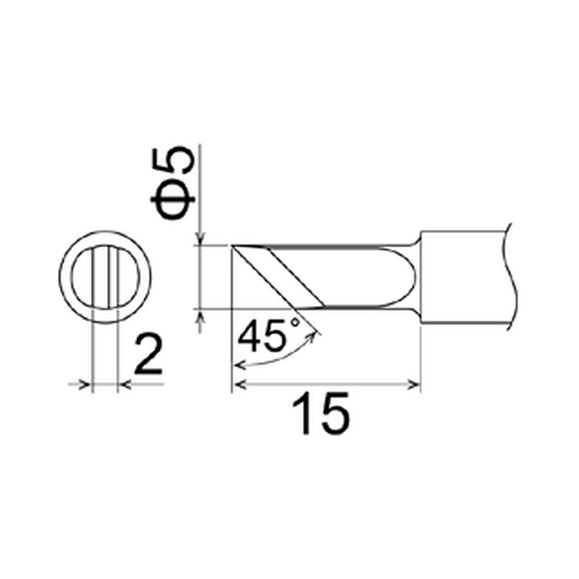 Hakko T22-K. Soldering tip Shape-K * Heavy Duty Type