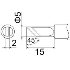 Hakko T22-K. Soldering tip Shape-K * Heavy Duty Type