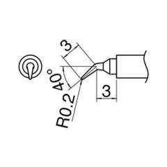 Hakko T30-J. Soldering tip Shape-J C5041 Nozzle assembly D