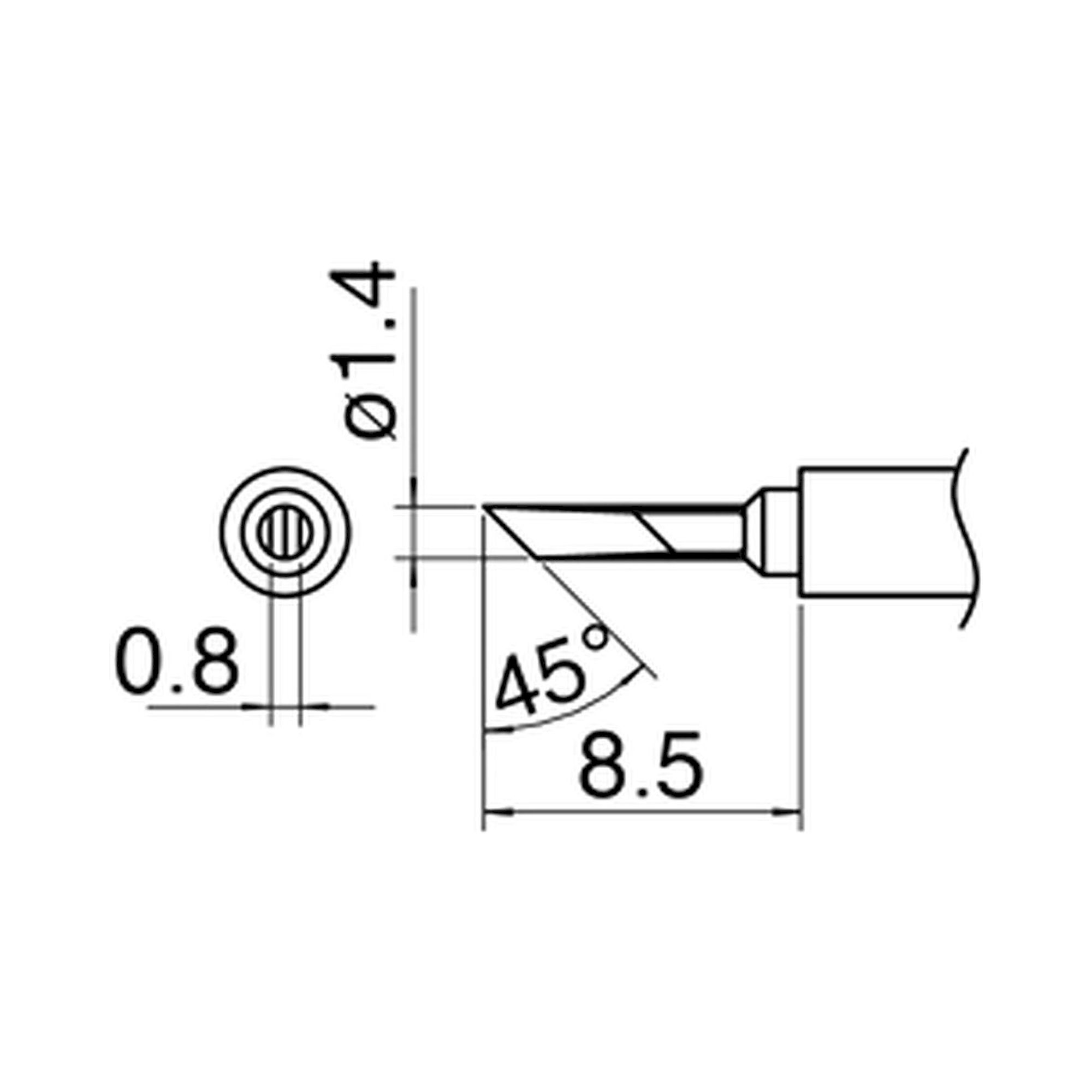 Hakko T30-KN. Soldering tip Shape-KN C5041 Nozzle assembly D