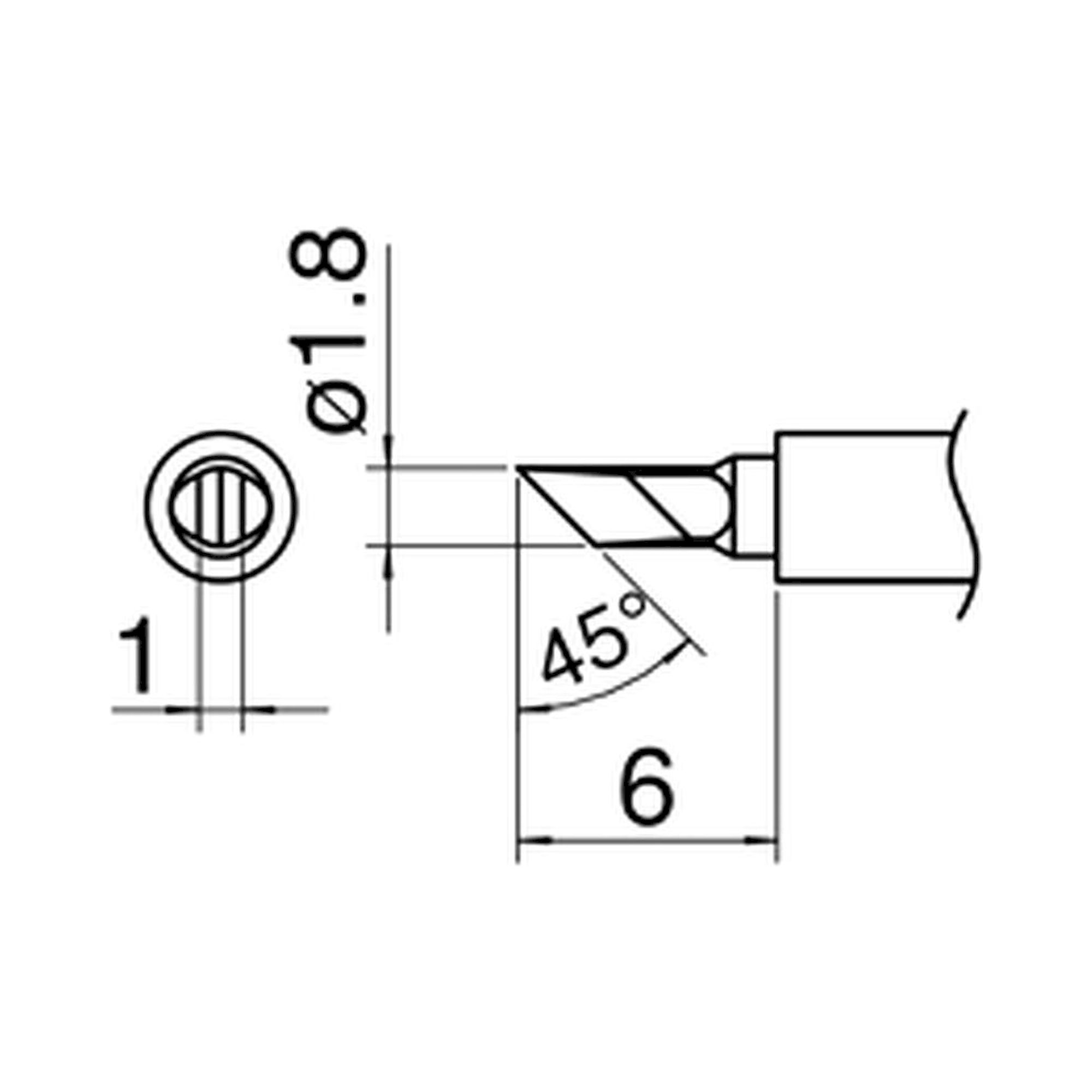 Hakko T30-KU. Soldering tip Shape-KU C5041 Nozzle assembly D