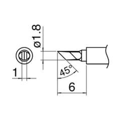 Hakko T30-KU. Soldering tip Shape-KU C5041 Nozzle assembly D