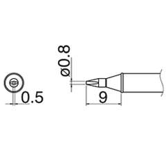 Hakko T31-01D08. Soldering tip Shape-0.8D