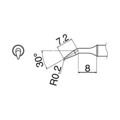 Hakko T31-01JL02. Soldering tip Shape-0.2RLB