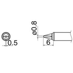 Hakko T31-01WD08. Soldering tip Shape-0.8WD