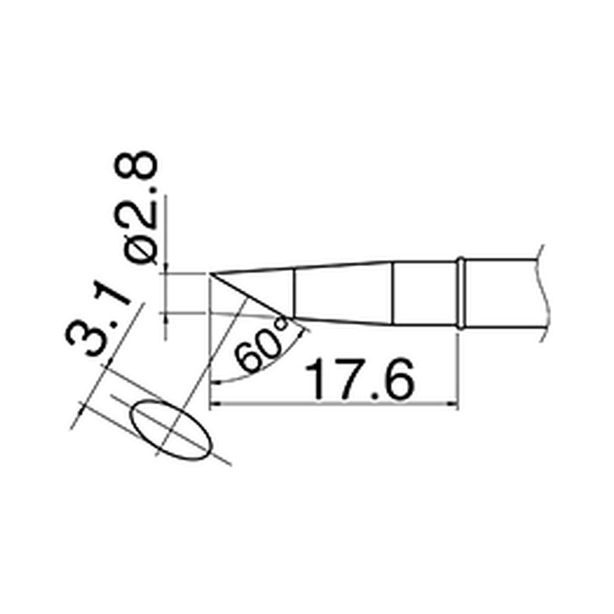 Hakko T31-02BC28. Soldering tip Shape-2.8BC