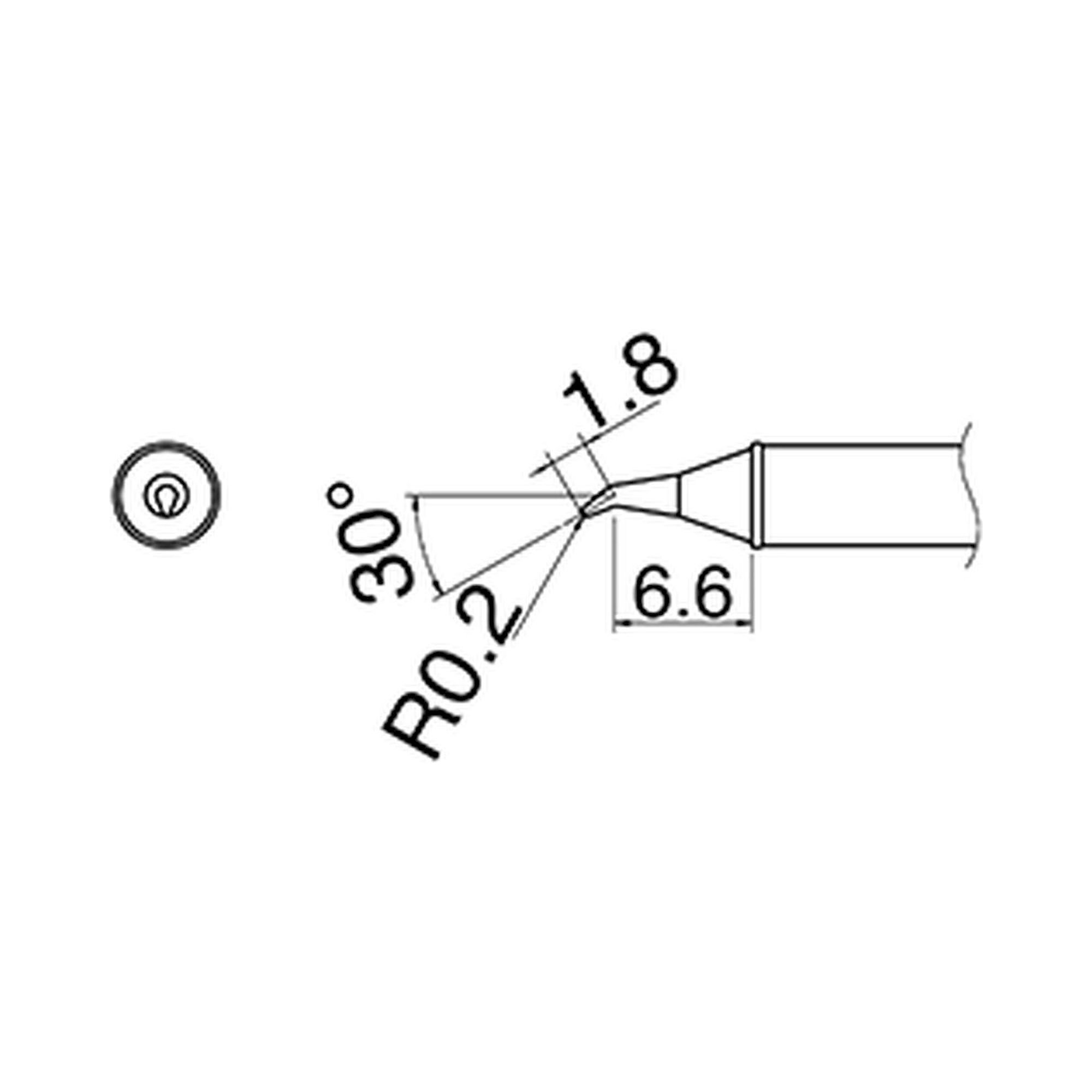 Hakko T31-02JS02. Soldering tip Shape-0.2RSSB