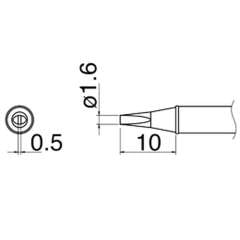 Hakko T31-03D16. Soldering tip Shape-1.6D