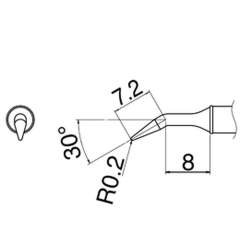 Hakko T31-03JL02. Soldering tip Shape-0.2RLB