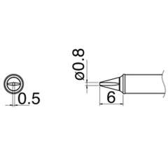 Hakko T31-03WD08. Soldering tip Shape-0.8WD