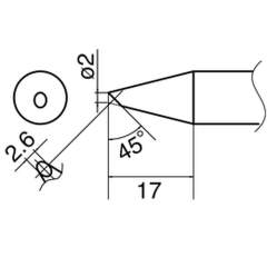 Hakko T33-BC2. Soldering tip Shape-2BC