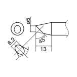 Hakko T33-BC5. Soldering tip Shape-5BC