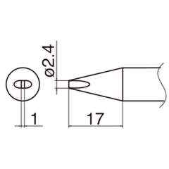 Hakko T33-D24. Soldering tip Shape-2.4D