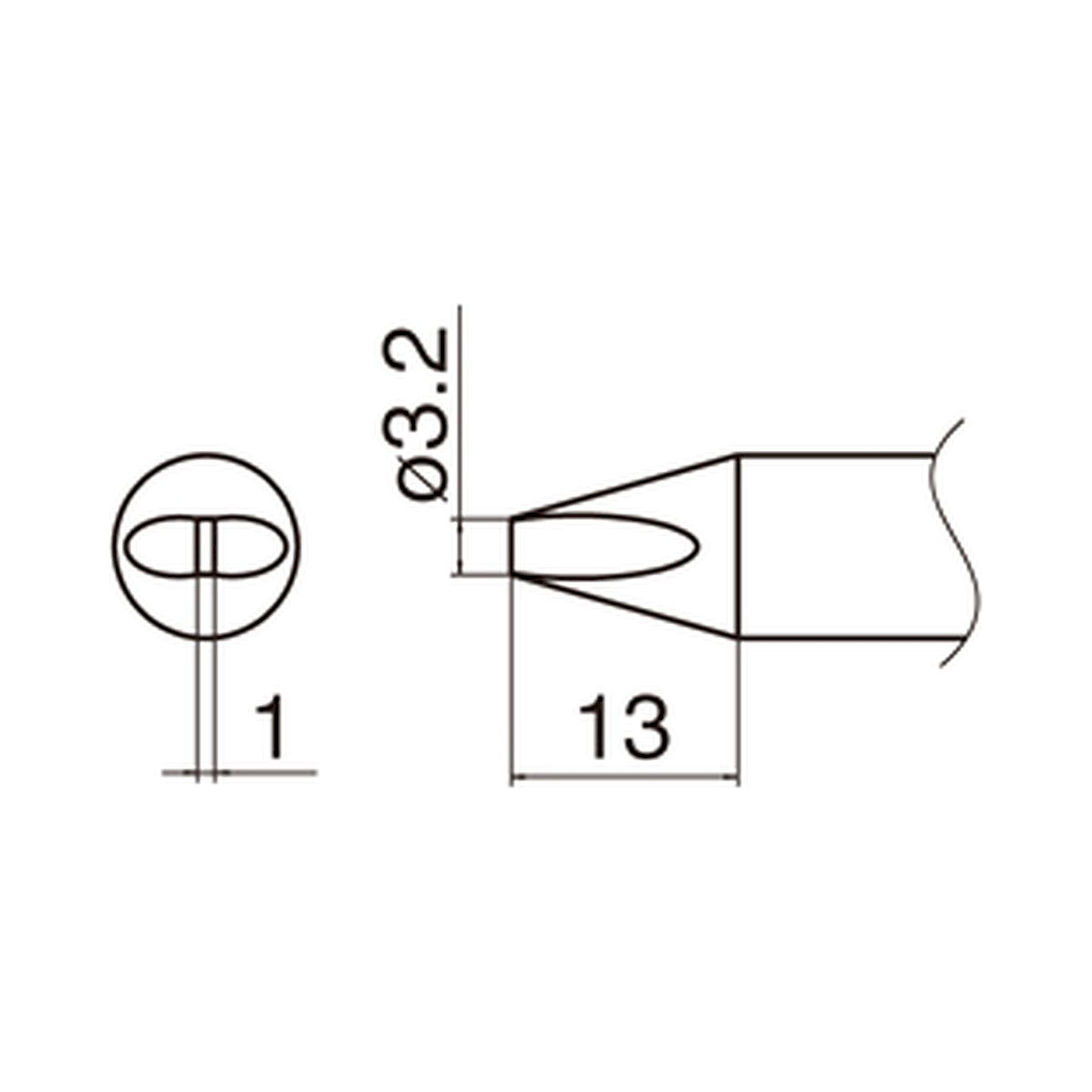 Hakko T33-D32. Soldering tip Shape-3.2D