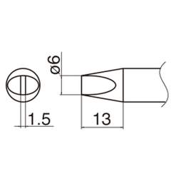 Hakko T33-D6. Soldering tip Shape-6D